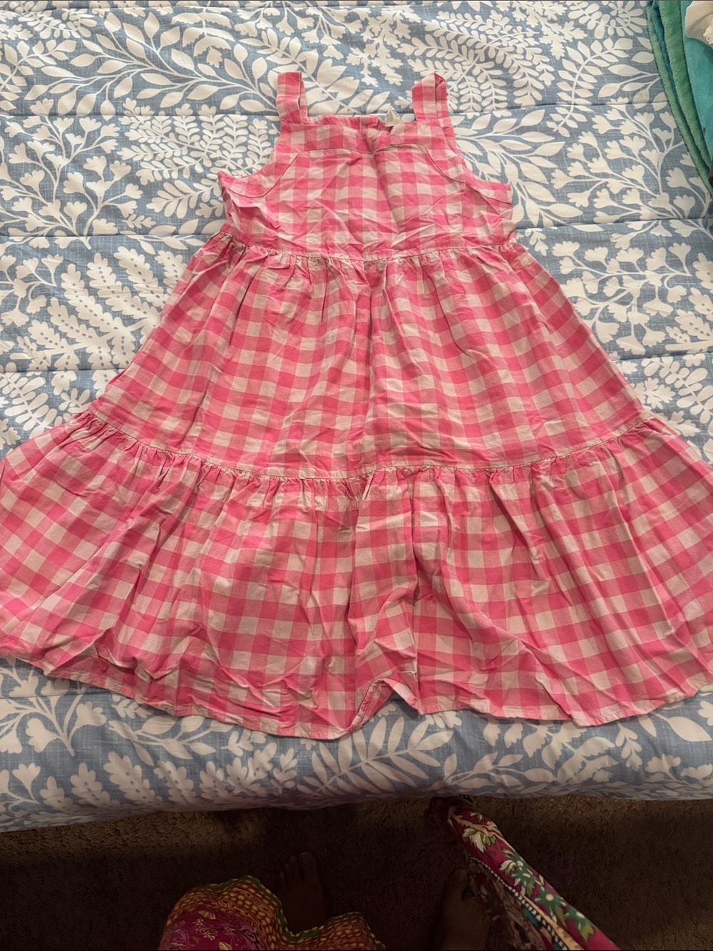 Epic Threads Pink Gingham Tiered Sleeveless Dress